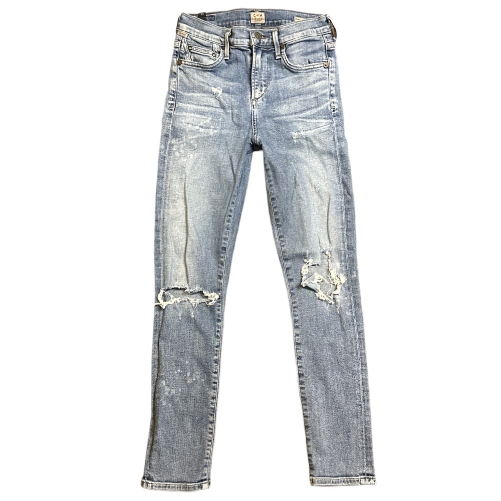 Citizens Of Humanity Light Blue Distressed Ankle Jeans